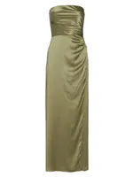 Barrow Silk Satin Strapless Maxi Dress