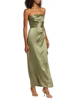 Barrow Silk Satin Strapless Maxi Dress