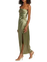 Barrow Silk Satin Strapless Maxi Dress