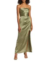 Barrow Silk Satin Strapless Maxi Dress