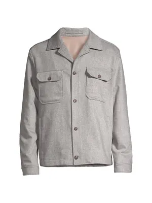 Wool Button-Front Overshirt