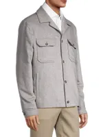 Wool Button-Front Overshirt