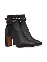 Rockstud Grainy Calfskin Ankle Boots