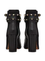 Rockstud Grainy Calfskin Ankle Boots