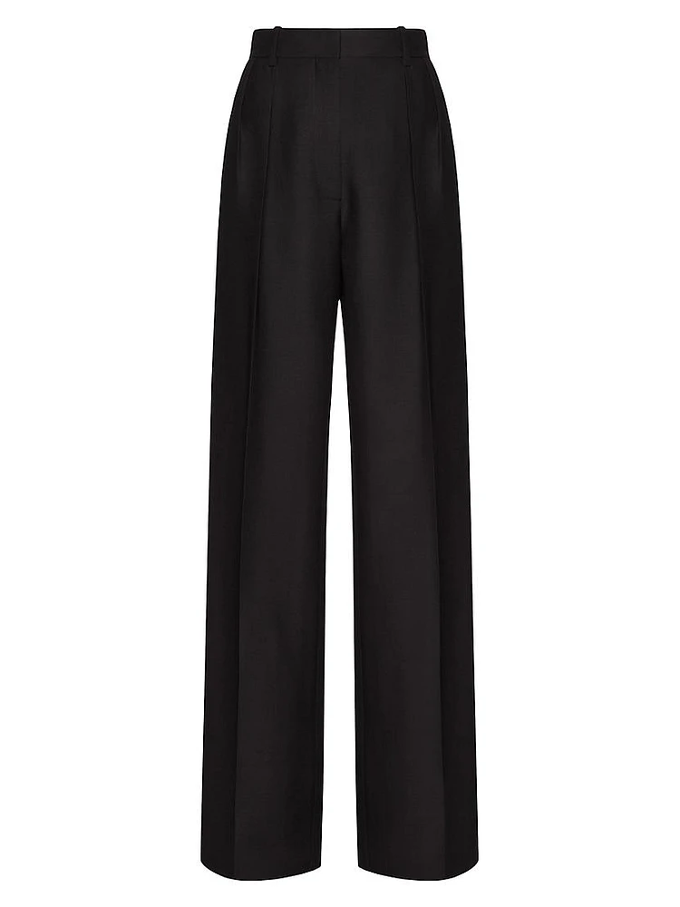 Crepe Couture Pleated Trousers