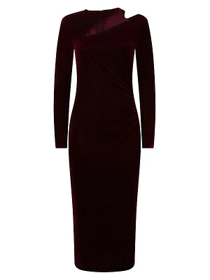 Macey Velvet Slash Midi-Dress