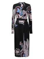 Samara Floral Draped Midi-Dress