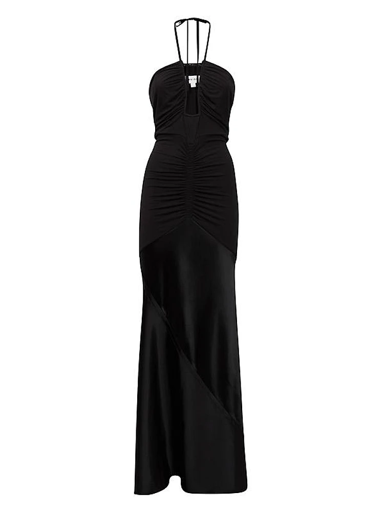 Thalia Pieced Halter Gown