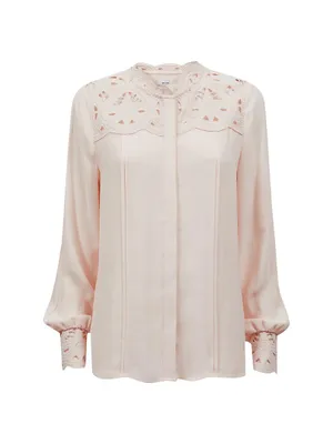 Celia Eyelet-Embroidered Button-Front Shirt