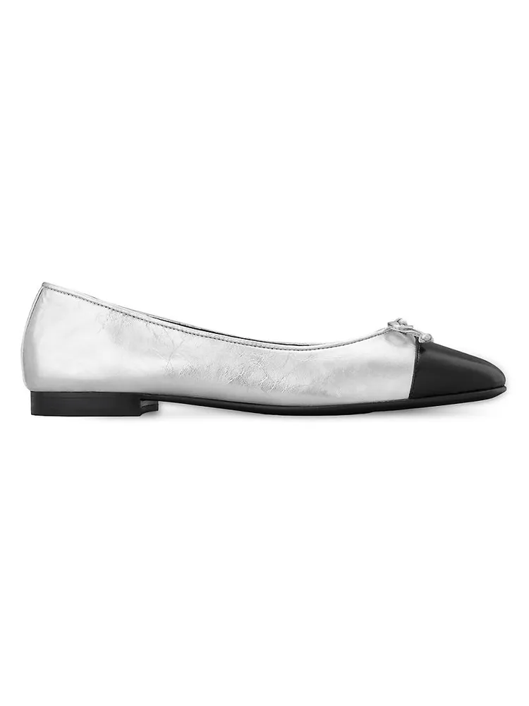 Cap-Toe Leather Ballet Flats