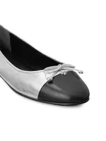 Cap-Toe Leather Ballet Flats