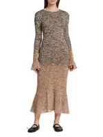 Multi-Marled Wool-Blend Midi-Sweaterdress