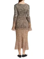 Multi-Marled Wool-Blend Midi-Sweaterdress