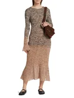 Multi-Marled Wool-Blend Midi-Sweaterdress