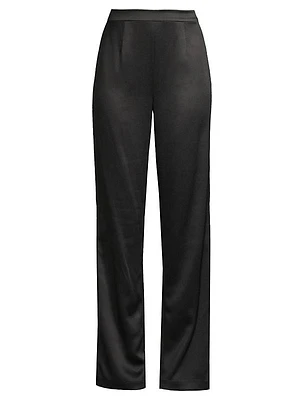 Straight-Leg Satin Pants