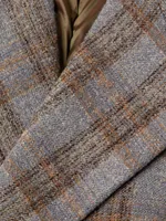 Maine Check Wool-Blend Double-Breasted Coat