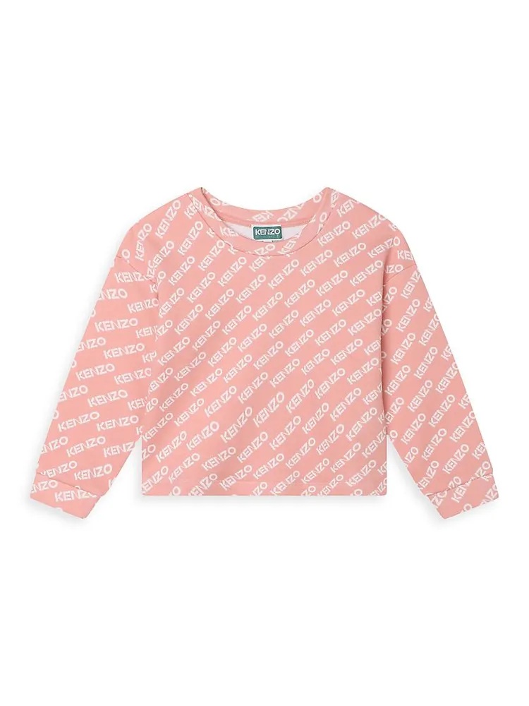 Little Girl's & Logo Print Crewneck Sweatshirt