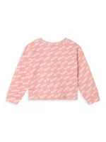 Little Girl's & Logo Print Crewneck Sweatshirt