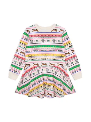 Little Girl's & Fair Isle Printed Crewneck Dress