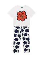 Little Girl's & Girl's Floral Jersey Leggings