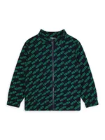 Little Boy's & Logo Print Zip-Up Track Jacket