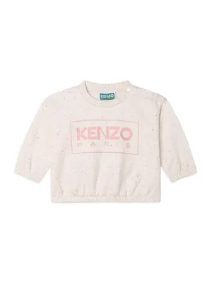 Baby Girl's & Little Logo Speckled Crewneck Sweatshirt