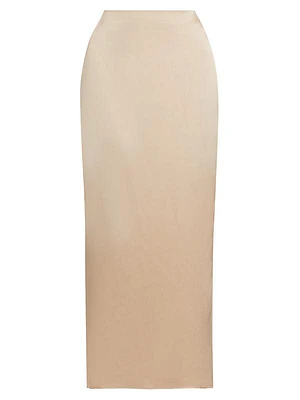 Bias-Cut Silk Maxi Skirt