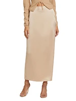 Bias-Cut Silk Maxi Skirt