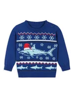 Baby Boy's & Little Holiday Shark Jacquard Sweater Set