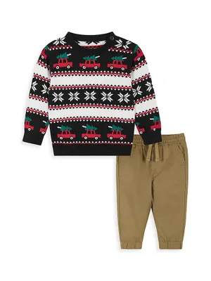 Baby Boy's & Little Holiday Sweater Pants Set