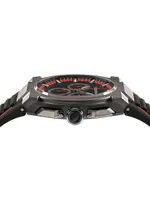 FERRAGAMO Edge Chrono IP Gunmetal & Polyurethane Strap Watch/43MM
