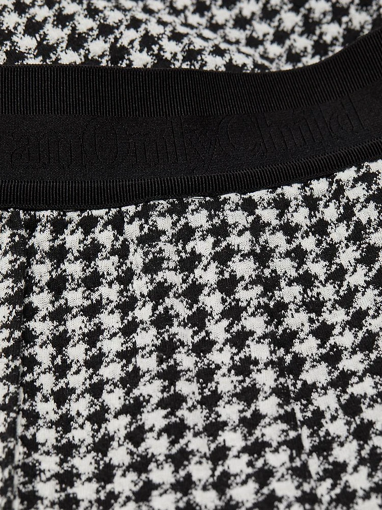 Alberta Houndstooth Wide-Leg Pants