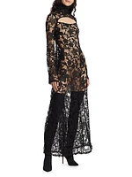 Prelude: Aama Tales Sheer Lace Maxi Dress