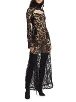 Prelude: Aama Tales Sheer Lace Maxi Dress