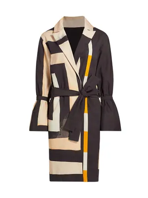 Prelude: Aama Tales Maze Belted Cotton Trench Coat