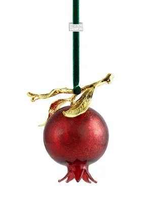Pomegranate Golden Glass Ornament