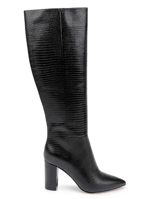 Christiane II Lizard Embossed Leather Boots