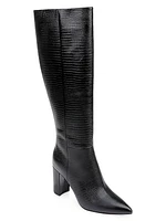 Christiane II Lizard Embossed Leather Boots