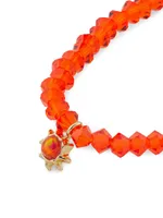Pacifico Tangerine Dream 18K-Gold-Plated, Glass & Imitation Fire Opal Beaded Necklace