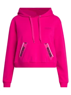 Stretch-Cotton Cropped Hoodie