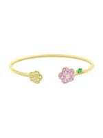 Wild Child Medium 18K Yellow Gold, 0.14 TCW Diamond & Multi-Gemstone Tube Bracelet