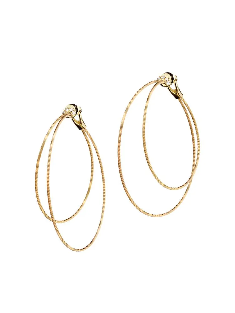 Unity 18K Yellow Gold & 0.10 TCW Diamond Hoop Earrings