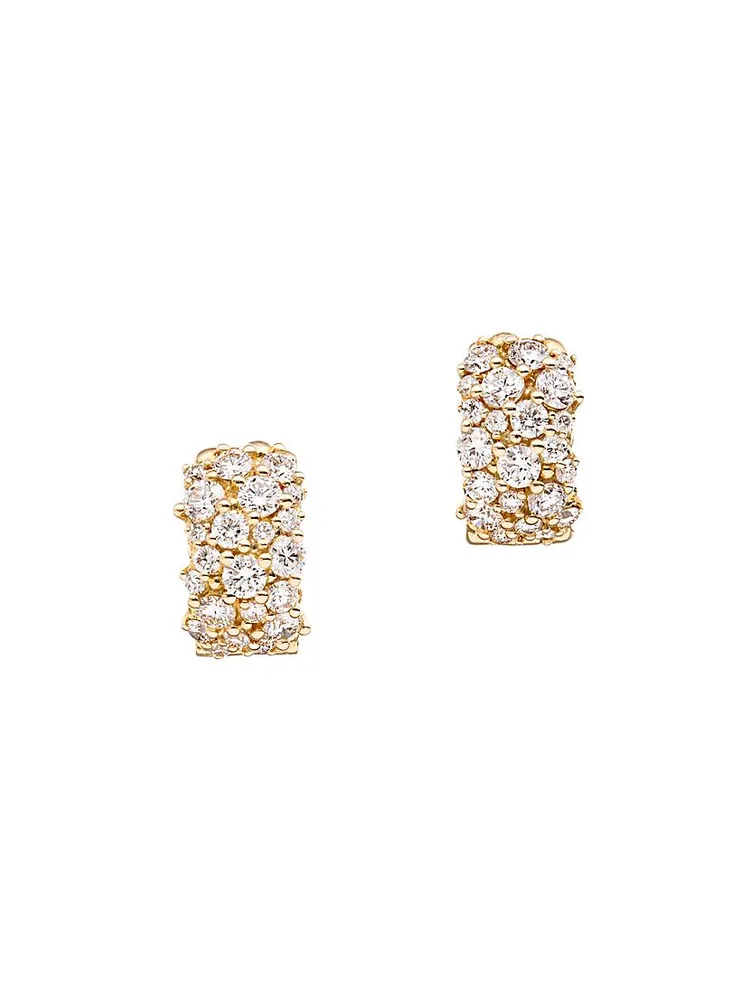 Confetti Snap 18K Yellow Gold & 2.0 TCW Diamond Hoop Earrings