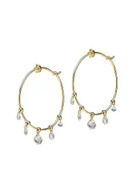 Am/Pm Windchime 18K Yellow Gold & 1.0 TCW Diamond Hoop Earrings