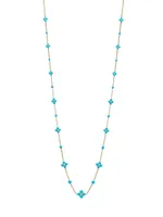 Sequence 18K Yellow Gold & Turquoise Long Necklace