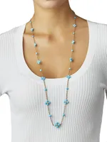 Sequence 18K Yellow Gold & Turquoise Long Necklace