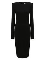 Wool-Blend Body-Con Dress