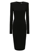 Wool-Blend Body-Con Dress