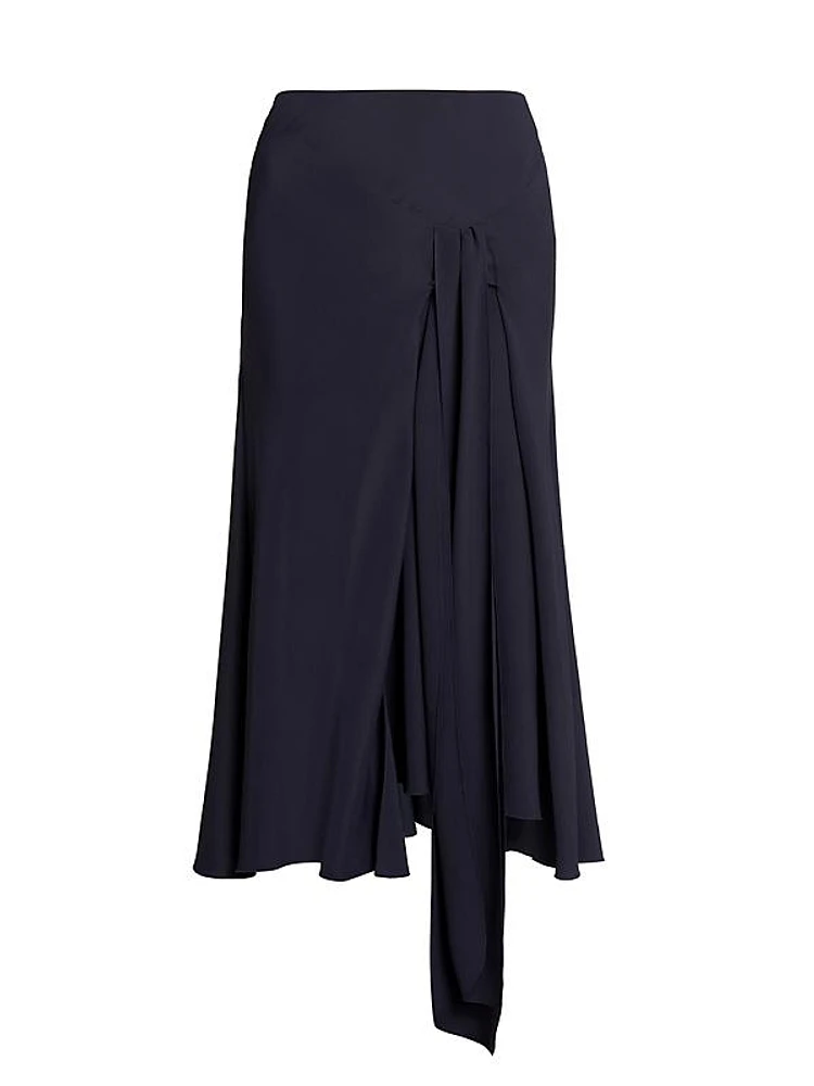 Draped Asymmetric Midi-Skirt