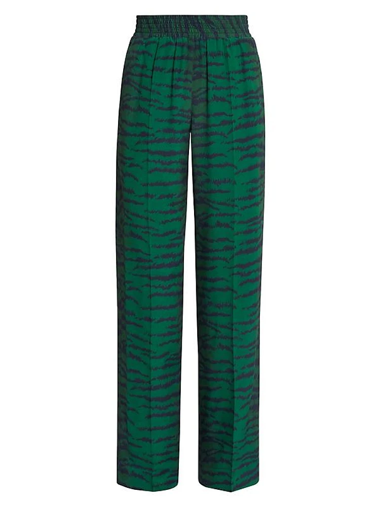 Printed Elasticized Trousers